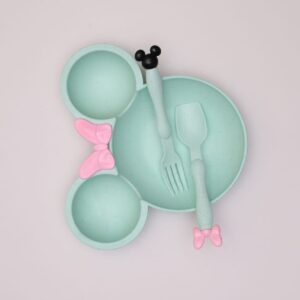 طبق اطفال ميكي بالمعلقه و الشوكه